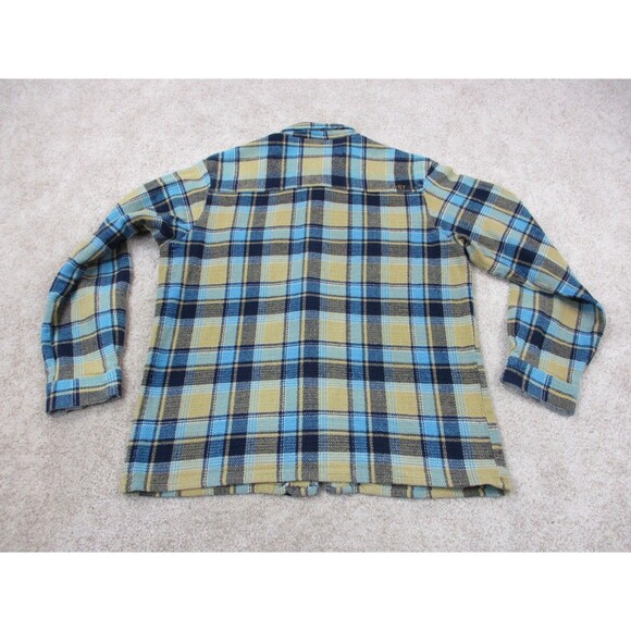 Lost Enterprises Shirt Mens Large Brown Blue Plaid Cotton Casual Button Up - Picture 8 of 14